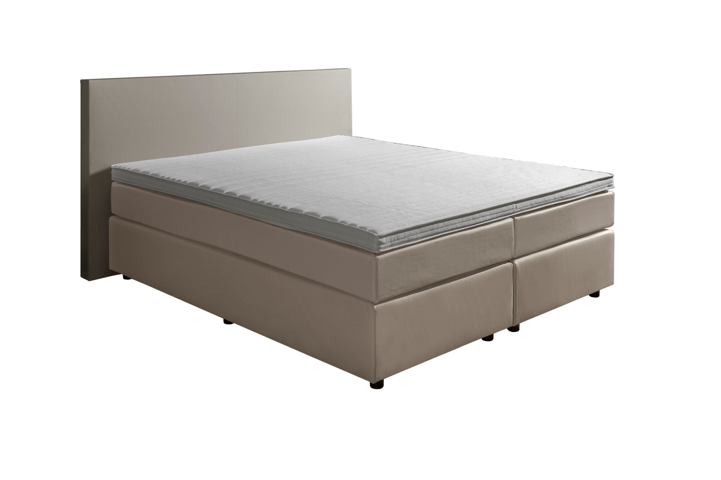 Van der Valk bed Suite Skaileer Beige. Inclusief hoofdbord, topper en gestoffeerd matras.