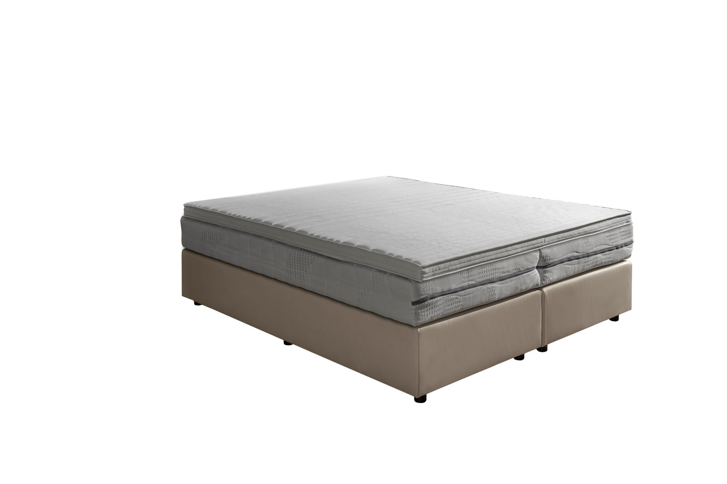 Van der Valk bed Luxury Skaileer Beige. Inclusief 7-zone pocketveren matras en topper.